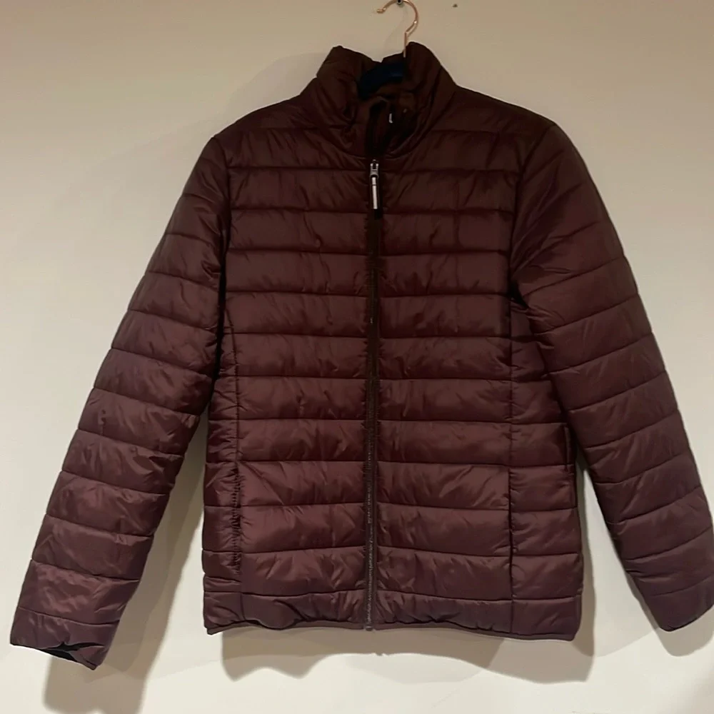 Goodfellow & Co Lightweight Puffer Jacket S Maroon - Picture 4 of 4